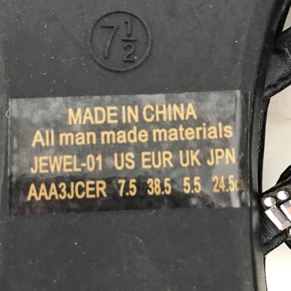 DREAM PAIRS Jeweled Sandals Black and Silver Rhinestone Women’s Size 7.5 - Picture 14 of 16